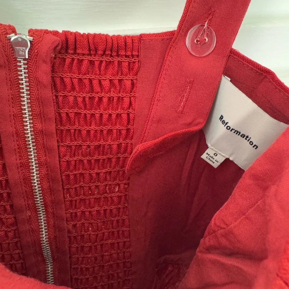 NWOT Reformation Balia Linen Midi / Maxi Dress in Sundried Tomato Red - Picture 13 of 14